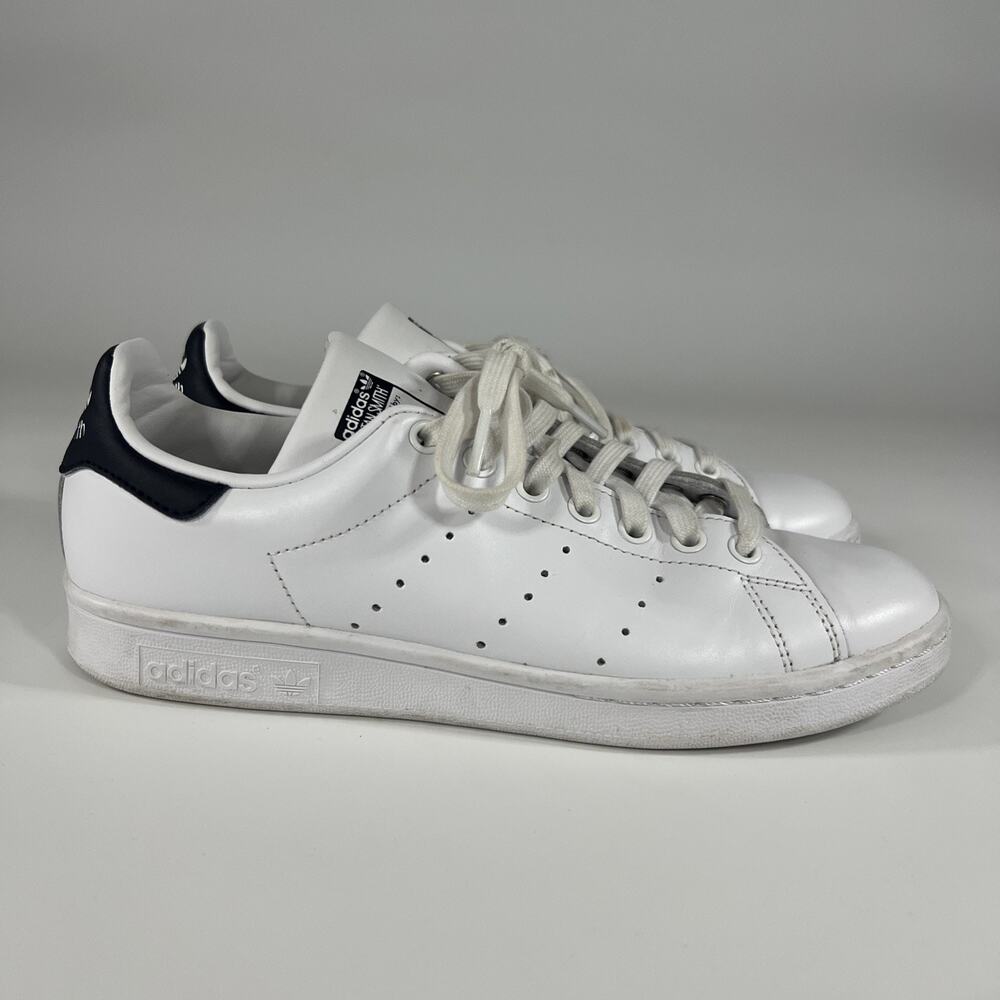 Adidas Stan Smith Womens Size 8.5 White Blue Athletic Lifestyle Shoes Sneakers